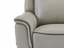 Vente-unique Sofá de 3 plazas relax eléctrico de cuero ADELIO Gris claro