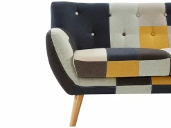 Vente-unique Sofá de 3 plazas, sofá de 2 plazas y sillón en tejido patchwork SERTI II Multicolor Sale