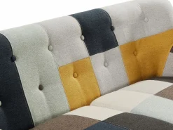Vente-unique Sofá de 3 plazas, sofá de 2 plazas y sillón en tejido patchwork SERTI II Multicolor Sale