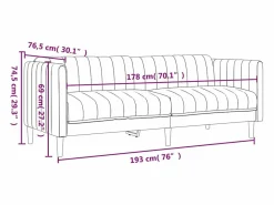 vidaxl Sofá Relax|Sofá de 3 plazas tela oscuro