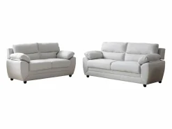 Vente-unique Conjunto Sofás|Sofá de 3 plazas y 2 plazas de tela color MANOA