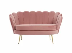 Sofá de 2 plazas y silla estilo concha de terciopelo DANDELION^Vente-unique Discount