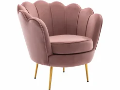 Sofá de 2 plazas y silla estilo concha de terciopelo DANDELION^Vente-unique Discount