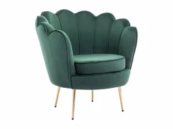 Vente-unique Conjunto Sofá Y Sillón|Sofá de 2 plazas y sillón con forma de concha de terciopelo DANDELION