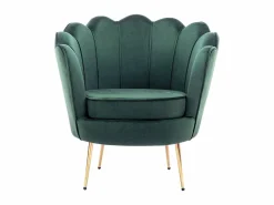 Vente-unique Conjunto Sofá Y Sillón|Sofá de 2 plazas y sillón con forma de concha de terciopelo DANDELION