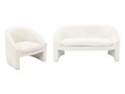 Sofá de 2 plazas y sillón de pana color beige OSSANA^Vente-unique Clearance