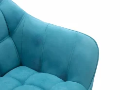 Vente-unique Sofá de 2 plazas y sillón de tela azul acolchado. Estilo escandinavo. CASERTA Azul turquesa Hot