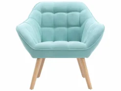 Sofá de 2 plazas y sillón de tela verde agua acolchado. Estilo escandinavo. CASERTA^Vente-unique Hot