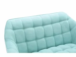 Sofá de 2 plazas y sillón de tela verde agua acolchado. Estilo escandinavo. CASERTA^Vente-unique Hot