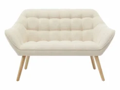 Vente-unique Conjunto Sofá Y Sillón|Sofá de 2 plazas y sillón de tela estilo escandinavo CASERTA