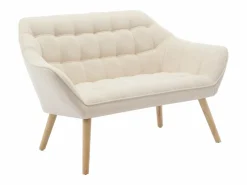 Vente-unique Conjunto Sofá Y Sillón|Sofá de 2 plazas y sillón de tela estilo escandinavo CASERTA