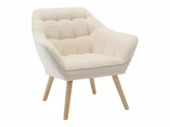 Vente-unique Conjunto Sofá Y Sillón|Sofá de 2 plazas y sillón de tela estilo escandinavo CASERTA