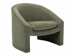 Vente-unique Sofá de 2 plazas y sillón de tela color OSSANA Verde