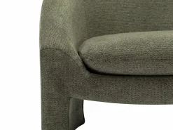 Vente-unique Sofá de 2 plazas y sillón de tela color OSSANA Verde