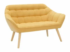Sofá de 2 plazas y sillón de tela amarillo CASERTA^Vente-unique Clearance