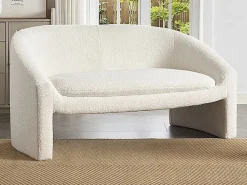 Vente-unique Conjunto Sofá Y Sillón|Sofá de 2 plazas y sillón en tejido tela de rizo OSSANA
