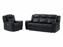 Sofá de 3 plazas y sillón relax eléctrico de piel KENNETH^Vente-unique