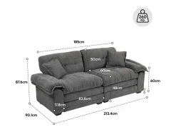 Sofá de 2 plazas y sillones giratorios en tejido chenilla - Con cojines^Hauss Spole Best