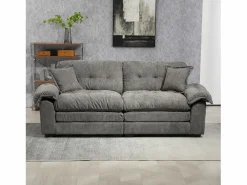 Sofá de 2 plazas y sillones giratorios en tejido chenilla - Con cojines^Hauss Spole Best