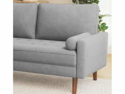 DripeX Sofá Escandinavo|Sofá de 3 salones en tela de lino - escandinavo - con 2 almohadas y reposabrazos - pies de madera sólida - 173x77x84cm