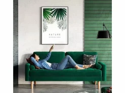 DripeX Sofá de 2 salones en terciopelo , sofá de sala de estar moderna, con reposabrazos y pies bajos, una espalda baja - 148.5x78x85cm Verde Discount