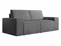 Vente-unique Sofá de 3 y 2 plazas de terciopelo AMELIA Gris antracita Discount