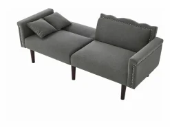 Sofá de dos plazas con función reclinable, respaldo doble regulable independientemente, tapizado en metal, tejido de algodón y lino, color .^ Outlet