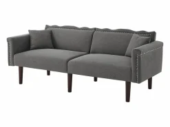 Sofá de dos plazas con función reclinable, respaldo doble regulable independientemente, tapizado en metal, tejido de algodón y lino, color .^ Outlet