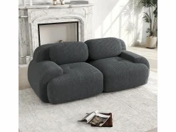 Sofá de dos plazas de pana de 82 pulgadas con reposabrazos curvos y base antideslizante,^KOMHTOM Online