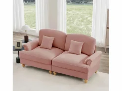 Sofá Modular|Sofá de dos plazas elegante respaldo segmentado cojín móvil chenilla