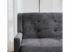 Sofá de dos plazas y sillones en tejido de lino oscuro - Juego de 2 con patas de madera^Hauss Spole Hot