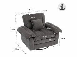 Sofá de dos plazas y sillones giratorios en tejido chenilla - Con cojines^Hauss Spole Online