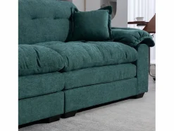 Sofá de dos plazas y sillones giratorios en tejido chenilla - Con cojines^Hauss Spole Online