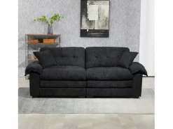 Sofá de dos plazas y sillones giratorios en tejido chenilla - Con cojines^Hauss Spole Discount