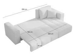 Sofá de esquina convertible de 4 plazas en terciopelo BRIGHTON con almacenamiento - Estilo contemporáneo, estructura de madera maciza^Concept-Usine Outlet