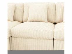 ModernLuxe Sofá de esquina en forma de U - 6 plazas - con reposabrazos ajustables - con reposapiés desmontable - Pana acanalada - Beige Sale