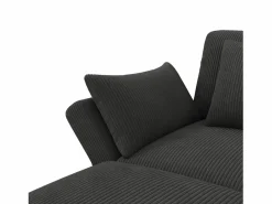 ModernLuxe Sofá de esquina en forma de U - 6 plazas - con reposabrazos ajustables - con reposapiés desmontable - Pana acanalada - Gris Outlet
