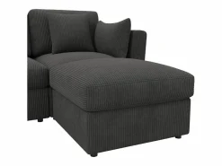 ModernLuxe Sofá de esquina en forma de U - 6 plazas - con reposabrazos ajustables - con reposapiés desmontable - Pana acanalada - Gris Outlet