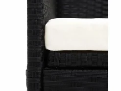 vidaxl Sofá de jardín con dosel ratán sintético Negro