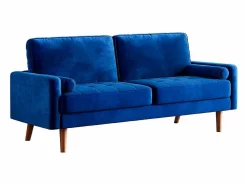 DripeX Sofá Escandinavo|Sofá de terciopelo derecho y madera maciza - 3 lugares - carga máxima 300 kg - 176x78x85cm