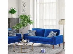 DripeX Sofá Escandinavo|Sofá de terciopelo derecho y madera maciza - 3 lugares - carga máxima 300 kg - 176x78x85cm