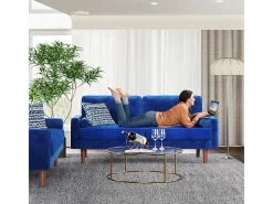 DripeX Sofá Escandinavo|Sofá de terciopelo derecho y madera maciza - 3 lugares - carga máxima 300 kg - 176x78x85cm