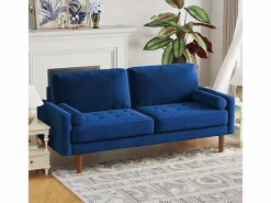 DripeX Sofá Escandinavo|Sofá de terciopelo derecho y madera maciza - 3 lugares - carga máxima 300 kg - 176x78x85cm