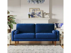 DripeX Sofá Escandinavo|Sofá de terciopelo derecho y madera maciza - 3 lugares - carga máxima 300 kg - 176x78x85cm
