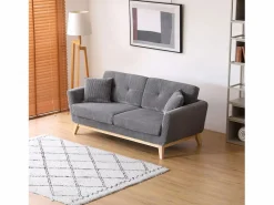 Sofá escandinavo 3 plazas de terciopelo gris HOGA^Concept-Usine New