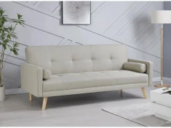 Concept-Usine Sofá escandinavo convertible 3 plazas de tela BERLIN Beige Discount