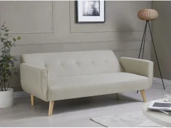 Concept-Usine Sofá escandinavo convertible 3 plazas de tela BERLIN Beige Discount