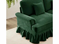 DripeX Sofá Esquina Modular 4 Plazas en U - Chenille - Funda Extraíble y 2 Pufs - 350x140x93cm - Verde Clearance