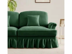 DripeX Sofá Esquina Modular 4 Plazas en U - Chenille - Funda Extraíble y 2 Pufs - 350x140x93cm - Verde Clearance