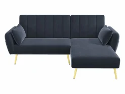 Hauss Spole Sofás Chesterfield|Sofá esquinero convertible de 3 plazas - Terciopelo -